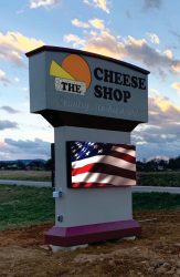 the cheese shop free standing sign