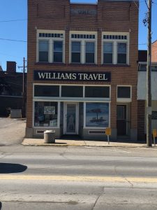 Wall mounted sign on brick