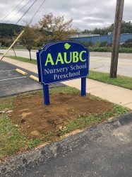 carved and blasted free standing sign